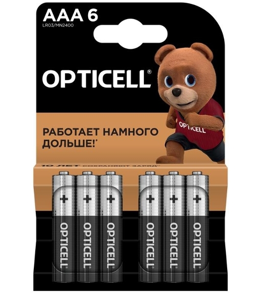 Элемент питания алкалиновый AAA/LR03 (блист. 6шт) Basic Opticell 5051007