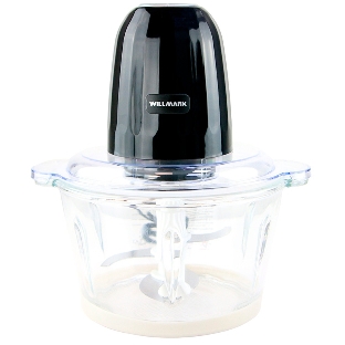 Измельчитель Willmark WMC-7088 (500Вт., стекл. чаша 2л., двойн. лезвия., рез. основание) черный