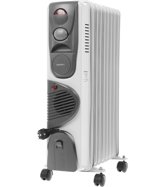 Обогреватель масляный Centek CT-6203-9 (9 секций) белый, 2400 Вт, 20 м2, 3 режима, термостат