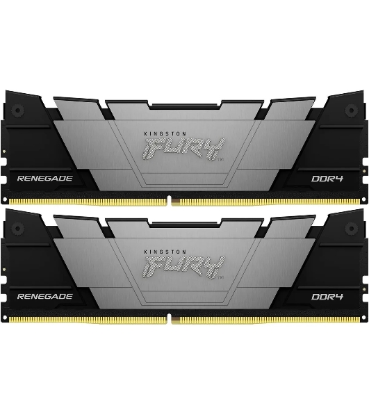 Оперативная память Kingston Fury Renegade, DDR4, 16GB (2x8GB), 4800MHz, CL19, DIMM, с радиатором, черный