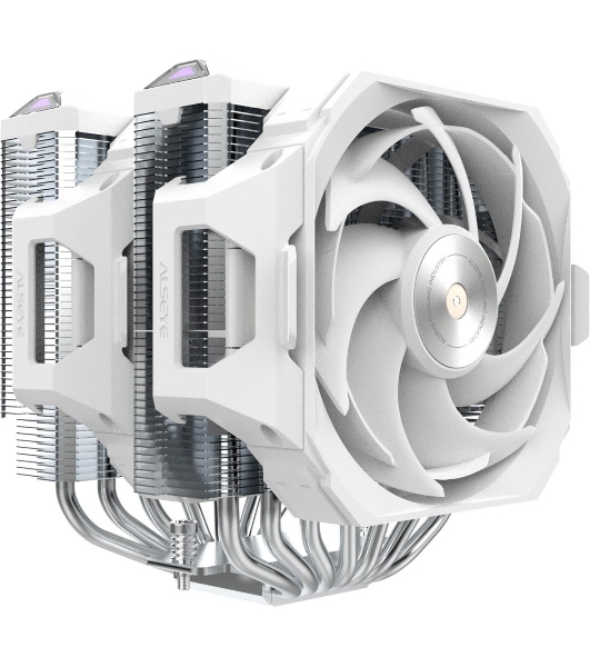 Кулер для процессора Alseye W700-W(USA) белый, 120 мм, алюминий/медь, 2200 об/мин, 35.3 дБ, 4 pin, 230 Вт, 159 мм