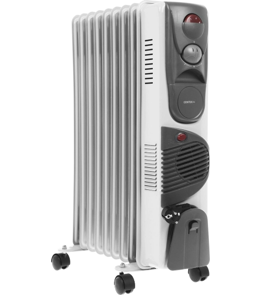 Обогреватель масляный Centek CT-6203-9 (9 секций) белый, 2400 Вт, 20 м2, 3 режима, термостат
