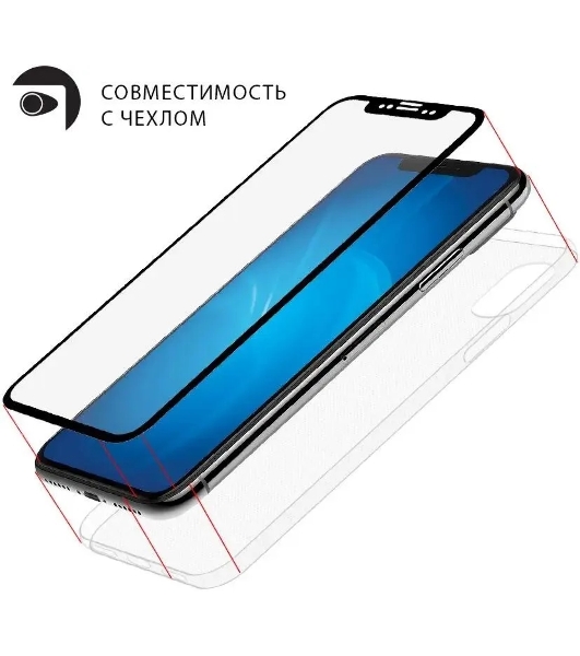 Защитное стекло для экрана DF vColor-22 черный для Vivo V23 2.5D 1шт. (DF VCOLOR-22 (BLACK))