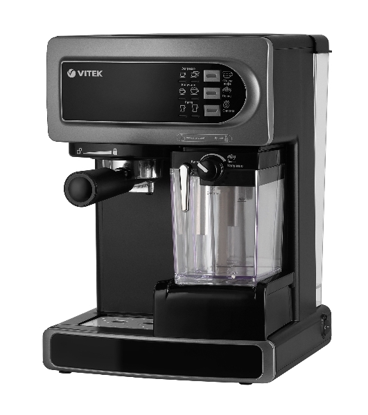 Кофеварка рожковая Vitek Midnight VT-8490 черный/серебристый 1,65 л 1238Вт 15 бар