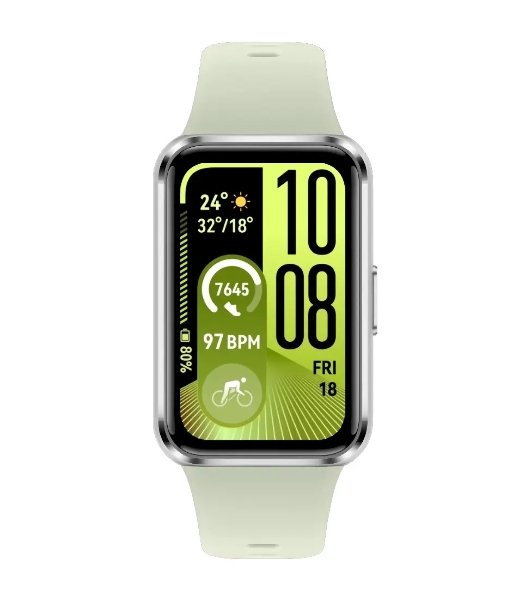 Фитнес-браслет HUAWEI Band 11 BNE-AL00, 1.62' AMOLED, Bluetooth, IP68, зеленый / серебристый