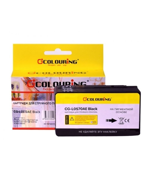 Картридж струйный Colouring CG-L0S70AE (№953XL) с чернилами на пигментной основе черный для принтеров HP OfficeJet Pro 7720/7730/7740/8210/8218/8710/8715/8720/8725/8728/8730/8740
