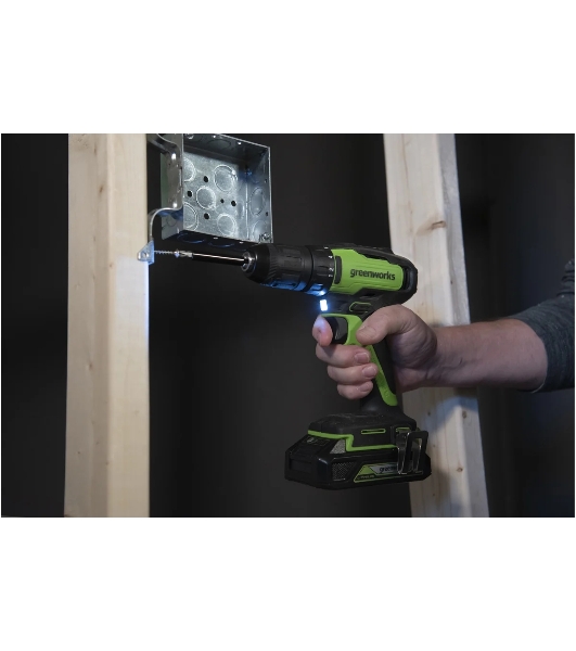 Дрель-шуруповерт GREENWORKS 3704007UA, 24 В, 0 Ач, 90 Нм, бесщеточный