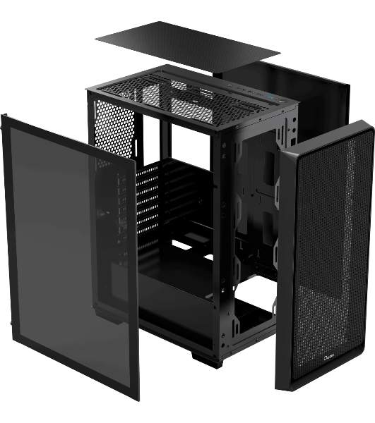 Компьютерный корпус Ocypus Gaммa C60 BK ATX/win/black/no PSU/Tempered Glass