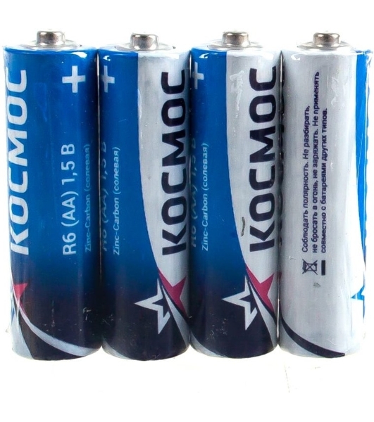 Элемент питания Космос R6 (АА) 1.5V Zinc carbon 4S в шринке