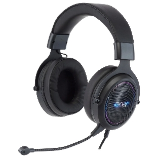 Гарнитура Acer AHW120 чёрный, проводная, USB, подсветка