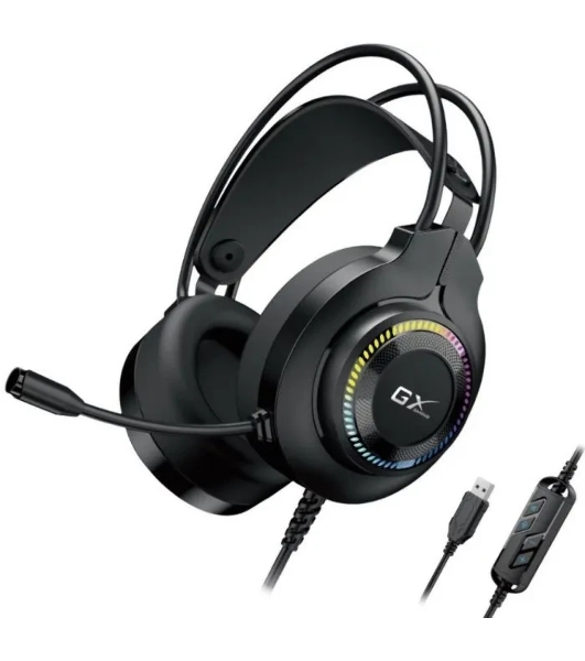 Гарнитура Genius HS-GX580U чёрный, проводная, USB, подсветка