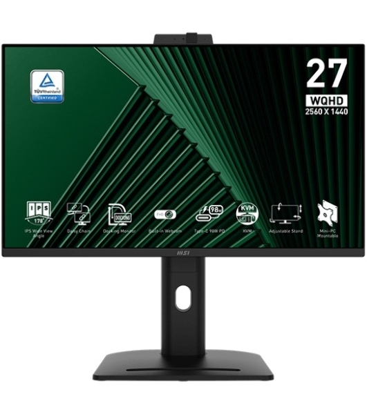Монитор 27' MSI PRO MP275QPDG IPS 2560x1440, 100 Гц, 4 мс, 16:9, 250 кд/м², 2xHDMI, 1xDP, 1xUSB-C, 4xUSB-A 3.2 Gen1, 2x2 Вт, черный