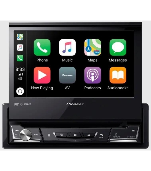 Автомагнитола Pioneer AVH-Z7250BT, 1 DIN, CD, Bluetooth, USB Type-A, AUX, CarPlay, пульт ДУ, съёмная панель