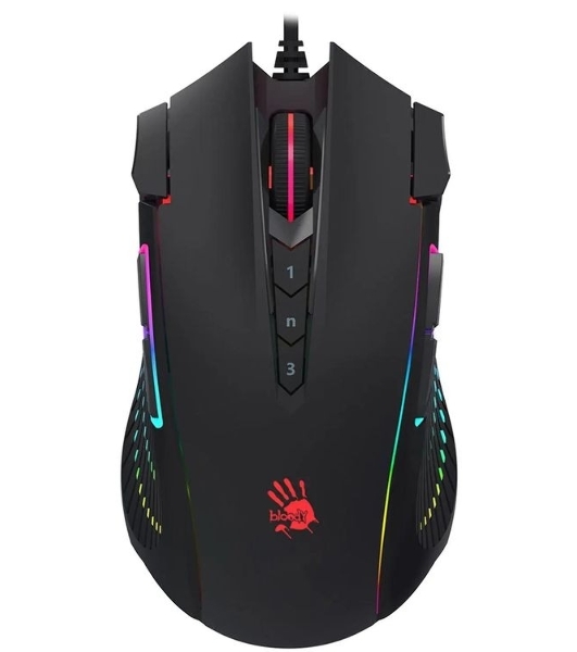 Мышь проводная A4Tech Bloody J90s черный, 8000 dpi, USB, кнопки - 12
