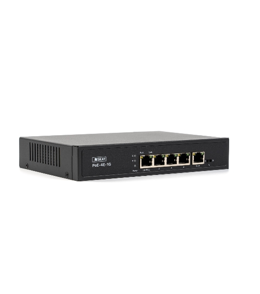 Коммутатор SKAT PoE-4E-1G PoE Plus 65Вт порты: 4-Ethernet 1-Uplink
