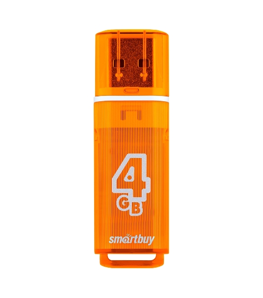 Флешка USB Smartbuy Glossy series Orange (SB4 GbGS-Or), 4Gb, USB 2.0, R/W 25/15, оранжевый