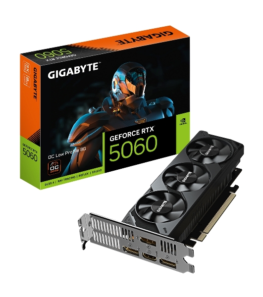 Видеокарта Gigabyte PCI-E 5.0 GV-N5060OC-8GL 1.0 NVIDIA GeForce RTX 5060 8Gb 128bit GDDR7 2512/28000 HDMIx1 DPx3 HDCP Ret low profile