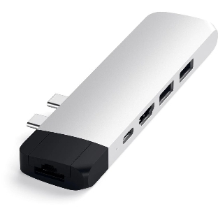 USB-концентратор Satechi ST-TCPHES, USB Type-C, USB 3.0/RJ-45/USB Type-C/HDMI/microSD, USB