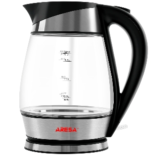 Электрочайник Aresa AR-3441 серебристый, 1.7 л, 2000 Вт, скрытый нагревательный элемент