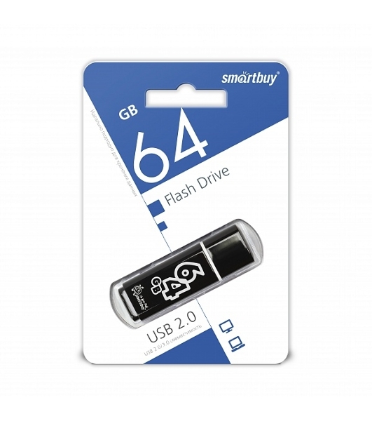 Флешка USB Smartbuy 64 Gb USB Smartbuy Glossy series черный (SB64 GbGS-K)