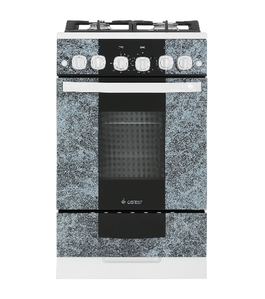 Плита газовая Gefest 5500-02 0113 мрамор, конфорок 4 шт, духовка 52 л, 50 см x 85 см x 58.5 см