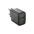 Сетевое зарядное устройство Hoco 30Вт, 3А, QC3.0/PD, 1хUSB, 1хType-C, CS23A, черный, коробка, фото 1