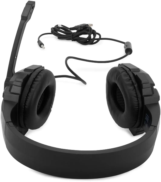 Гарнитура Oklick HS-L355G чёрный, проводная, 3.5 мм, подсветка