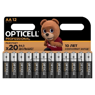 Элемент питания алкалиновый AA/LR6 (блист. 12шт) Professional Opticell 5052005