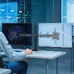 Кронштейн ONKRON D221E для двух мониторов 13'-32' настольный, черный, фото2