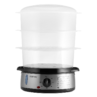 Пароварка Centek CT-1457 серебристый, 9 л, ярусы - 3, 800 Вт, механическое