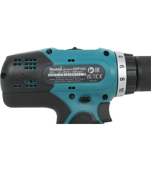 Дрель-шуруповерт Makita DDF453RFE, 18 В, 3 Ач, 42 Нм, щеточный