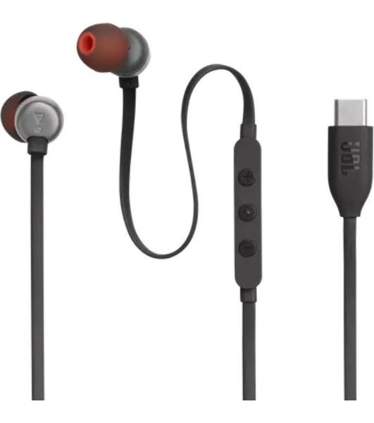 Проводные наушники JBL Tune 310C черный, внутриканальные, USB Type-C