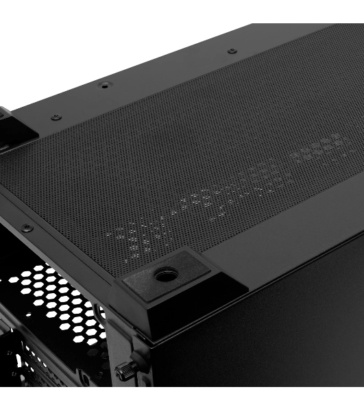 Компьютерный корпус без блока питания Case HSPD M740, Mesh Mid Tower, черный, TG, 0.6 SPCC, no fans, E-ATX, ATX, mATX, mITX, 170/400/200мм, 4x2.5', 2x3.5', 7xPCI, 1xUSB-A 3.0, 1xUSB-C 3.0, 460x218x450мм