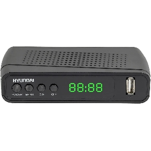 Приставка для цифрового ТВ Hyundai H-DVB520 черный, DVB-T2, DVB-T, DVB-C, HDMI, USB 2.0 х2