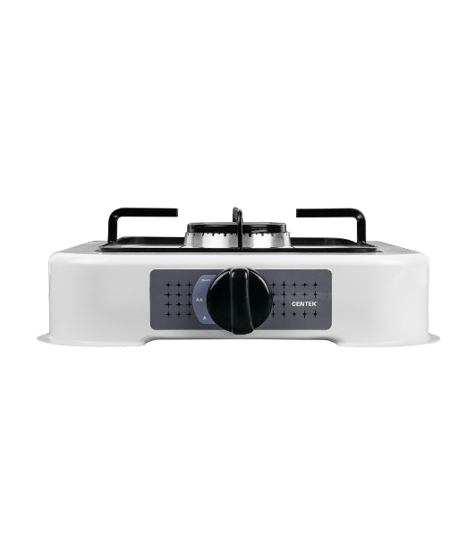 Плита настольная газовая Centek CT-1520 белый, 1.7 кВт, газ, конфорки - 1, эмаль, поворотные переключатели