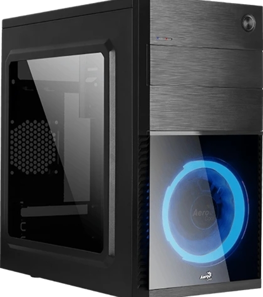 Компьютерный корпус Aerocool/Formula Cs-105 Blue (mATX, без БП, 1x USB3.0, 1x USB2.0, 1x 12cm blue LED front fan)