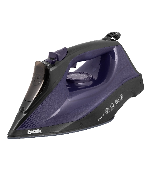 Утюг BBK ISE-2413 (B/V) черный/фиолетовый, 2400 Вт, 40 г/мин, 140 г/мин, 450 мл