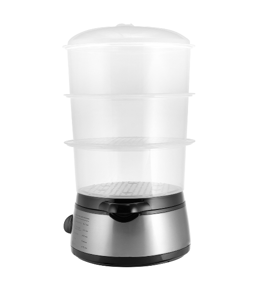 Пароварка Centek CT-1457 серебристый, 9 л, ярусы - 3, 800 Вт, механическое
