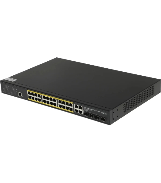 Коммутатор Cudy GS2028PS4-400W, 24×1 Гбит/с, 4×1 Гбит/с Combo (RJ-45/SFP)