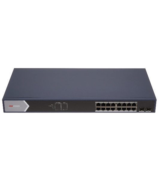 Коммутатор Hikvision DS-3E0518P-E/M, 16×1 Гбит/с PoE + 1×1 Гбит/с RJ45 + 1×1 Гбит/с SFP, неуправляемый