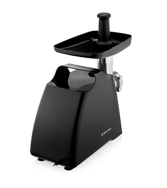 Мясорубка электрическая BRAYER BR1606 черный, 1800 Вт, 2.0 кг/мин, реверс, защита от перегрузки, насадки - 5