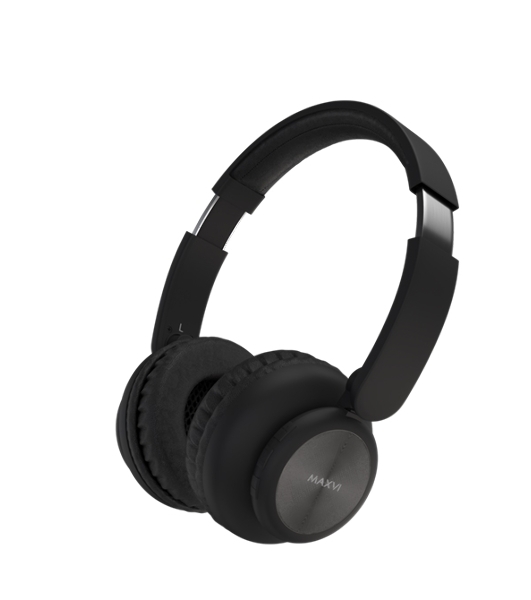 Беспроводные наушники Maxvi MHF-200BT черный, полноразмерные, Bluetooth, встроенный микрофон, до 15 ч