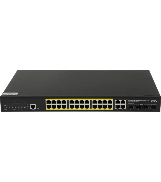 Коммутатор Cudy GS2028PS4-400W, 24×1 Гбит/с, 4×1 Гбит/с Combo (RJ-45/SFP)