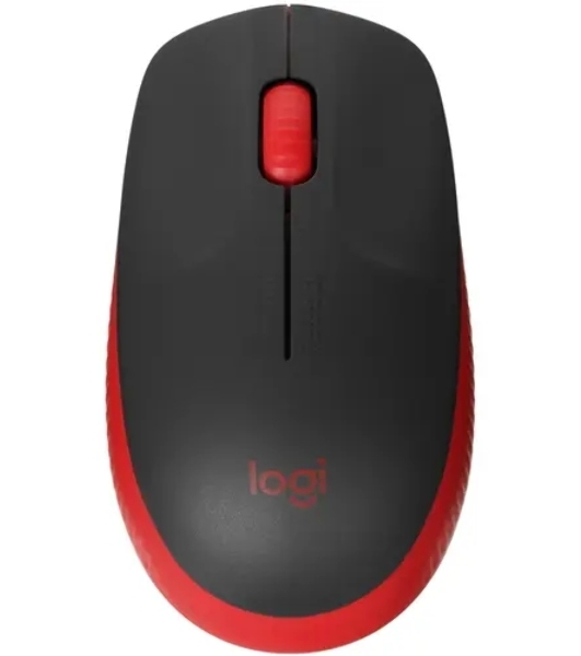 Мышь беспроводная Logitech M190 черный/красный, 1000 dpi, радиоканал, USB, кнопки - 3
