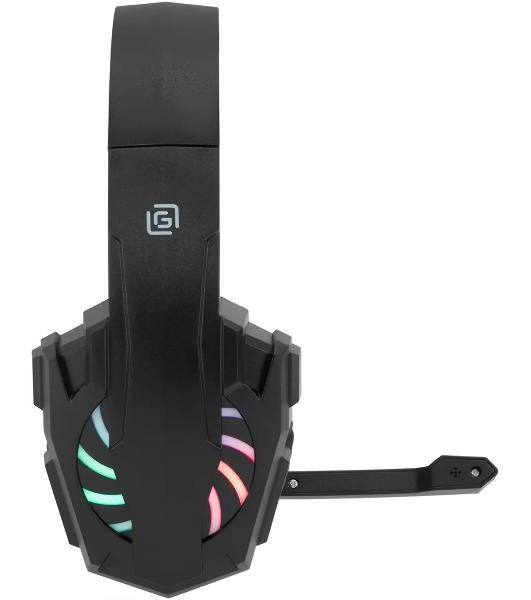 Гарнитура Oklick HS-L355G чёрный, проводная, 3.5 мм, подсветка
