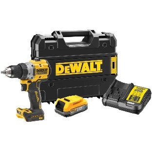 Дрель-шуруповерт DeWalt DCD800E1T-QW, 18 В, 1,7 Ач, 90 Нм, бесщеточный
