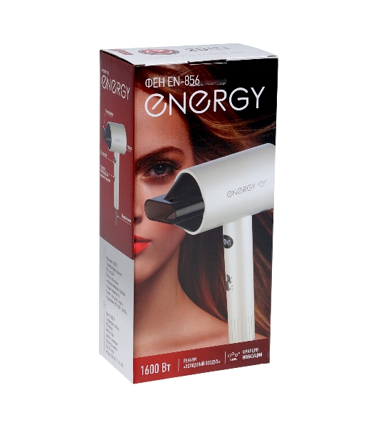 Фен Energy EN-856 белый, 1600 Вт, ионизация