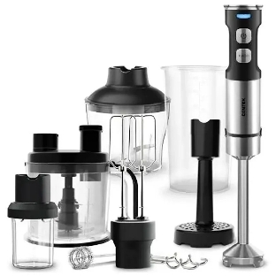 Блендер CENTEK CT-1367 (сталь) 1500 Вт, 8в1, блендер/венчик/чоппер/кофе, ДИСПЛЕЙ 650мл стакан 800мл