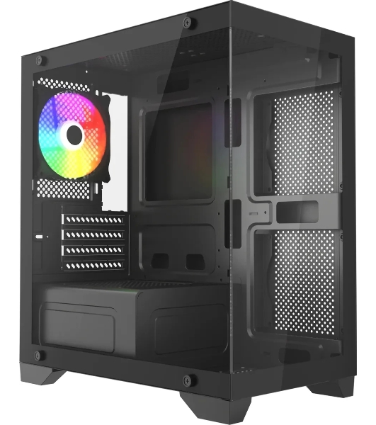 Компьютерный корпус Accord ACC-350-02B черный без БП mATX 1x120мм 1xUSB 2.0 1xUSB 3.0 1xUSB3.1 audio
