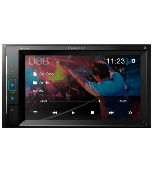Автомагнитола Pioneer DMH-A245BT, 2 DIN, 6.2', Bluetooth, USB Type-A, AUX, пульт ДУ